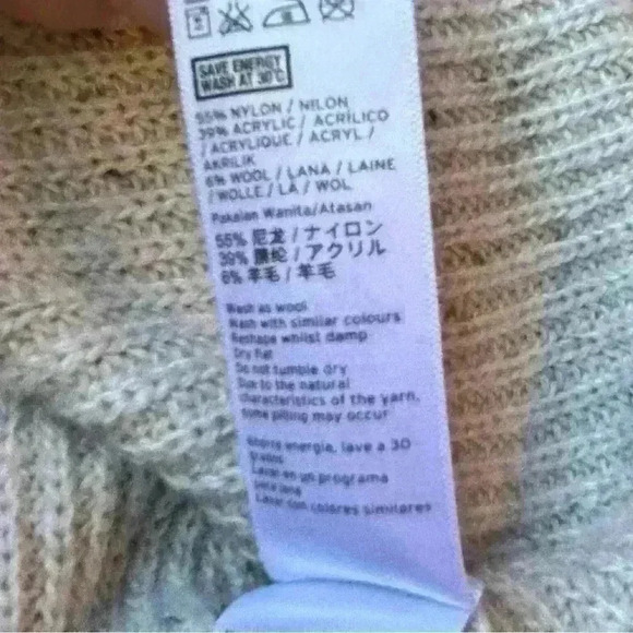 Topshop V-Neck Knit‎ Sweater Women's Size 4 Oversized - Picture 6 of 7